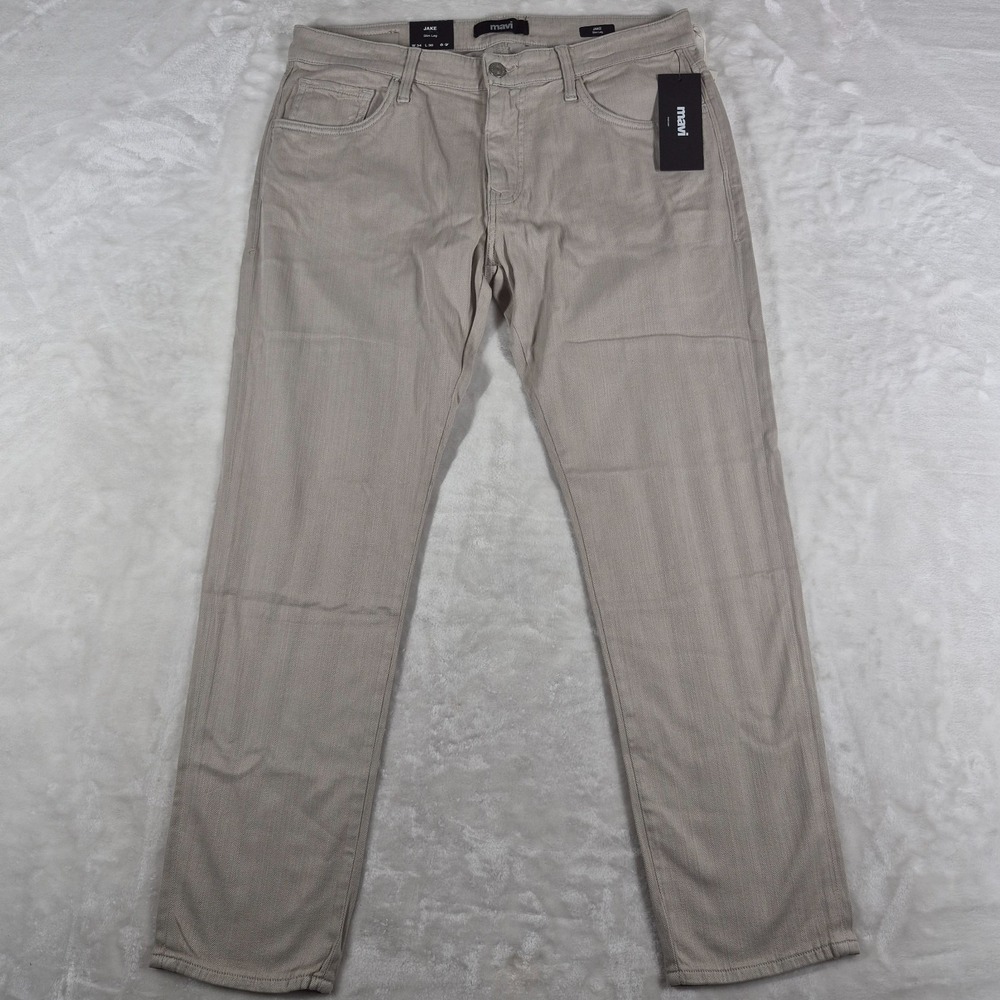 Mavi Jake Pants Men's 34x30 Light Beige Slim Leg Lightweight Stretch Comfort NWT